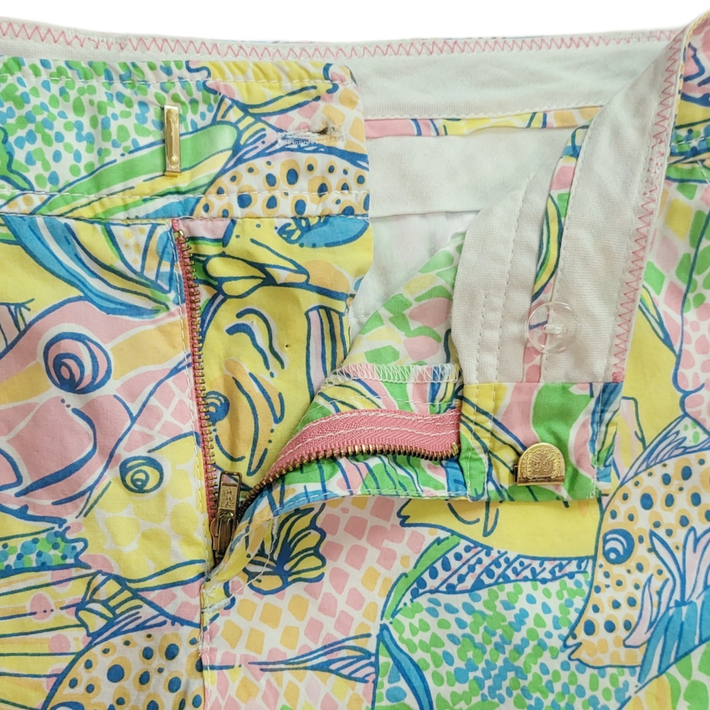 🌿Lilly Pulitzer Tropical Fish Print Bermuda Shorts Women's Size 8 Pastel Beach - Picture 5 of 11